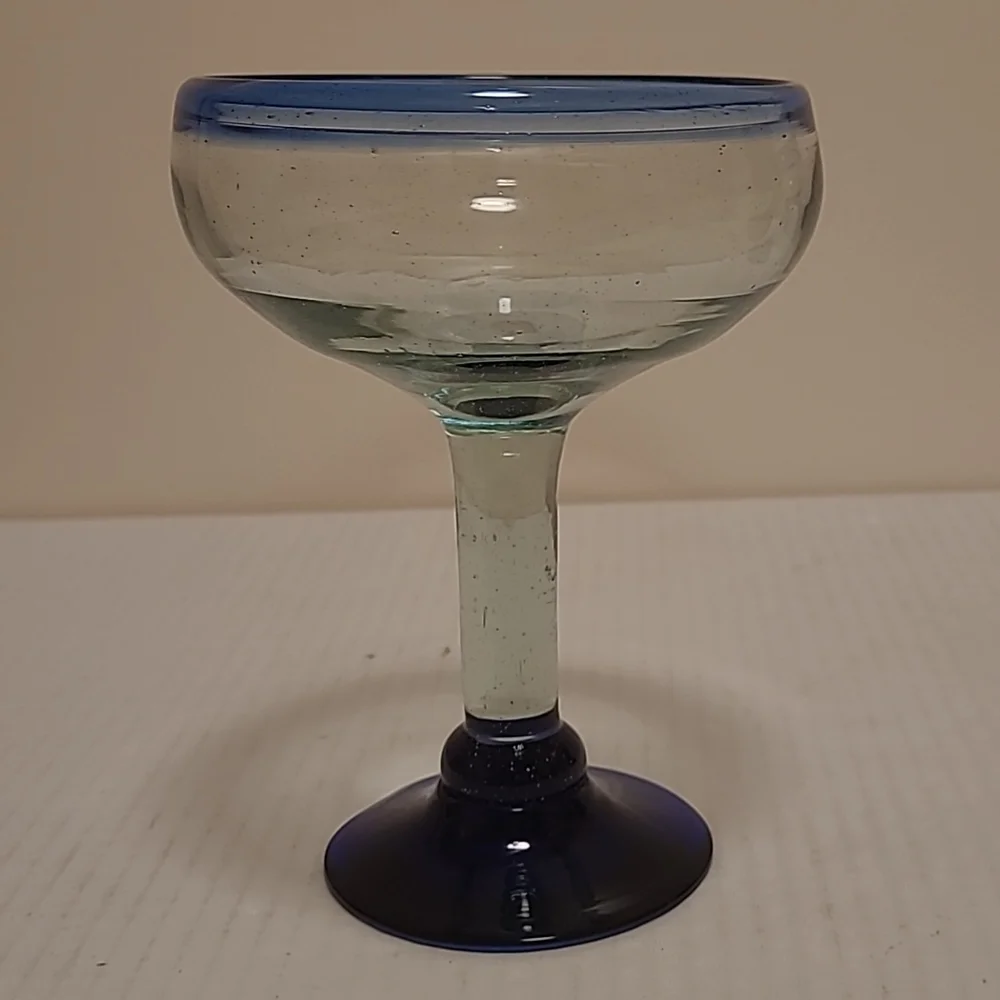 Pair of Beautiful Handblown Margarita Glasses